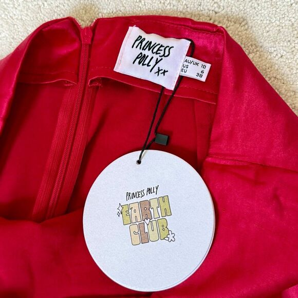 Princess Polly Selby Red Satin Mini Skirt - US Women’s 6 - Picture 5 of 11